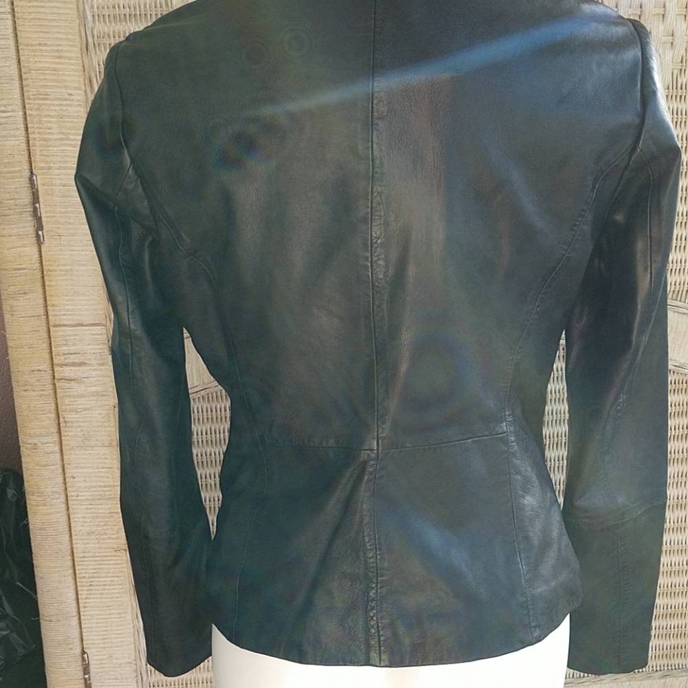 COMING NWT LEATHER Bod & Christensen Classic BLACK LEATHER  Moto Jacket - Picture 5 of 8